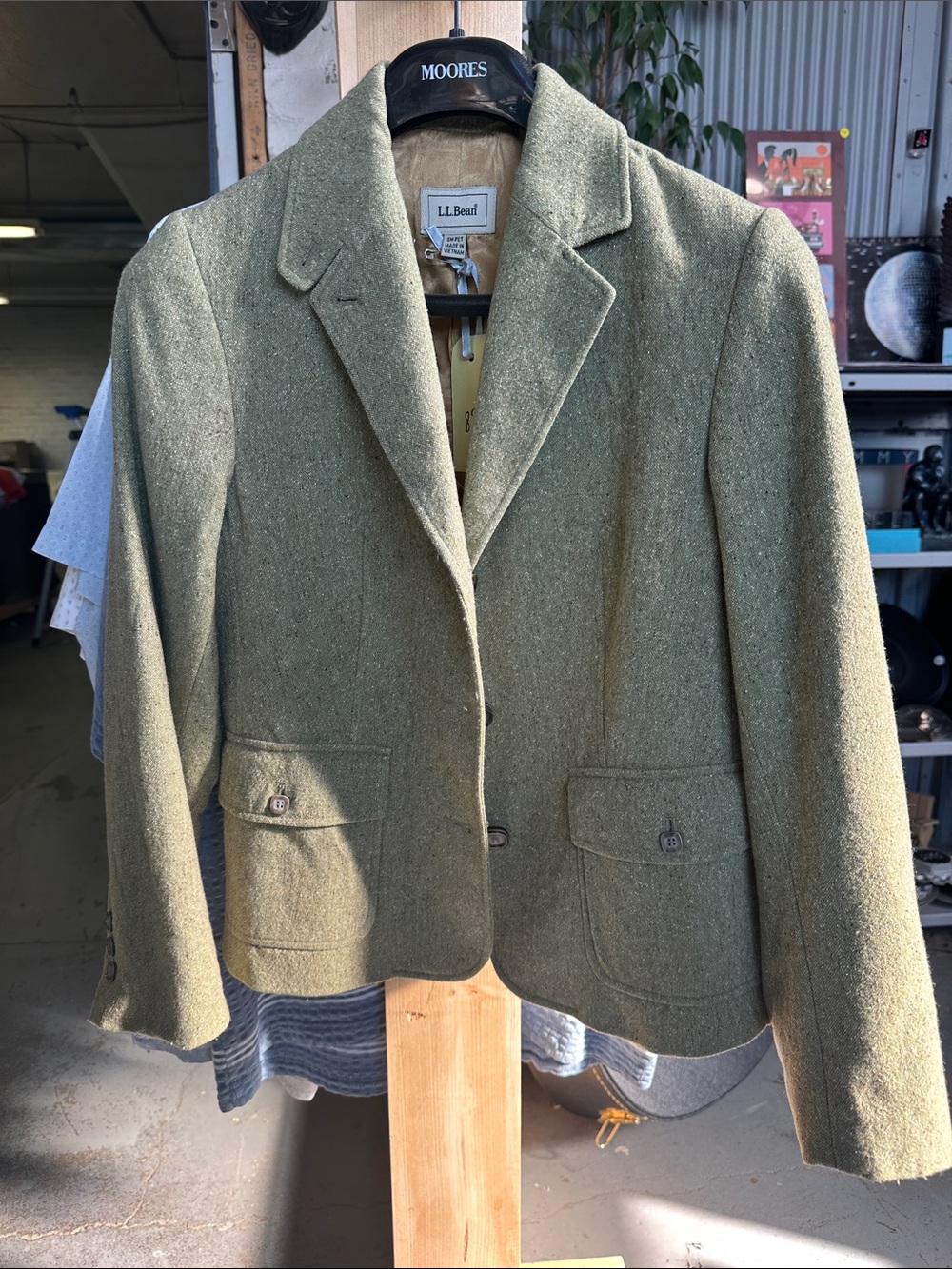 L.L. Bean Olive Green Wool-Blend Women's Blazer Jacket